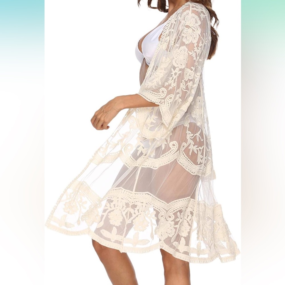 44 Summer Loving Boho Chic Lace Kimono Duster